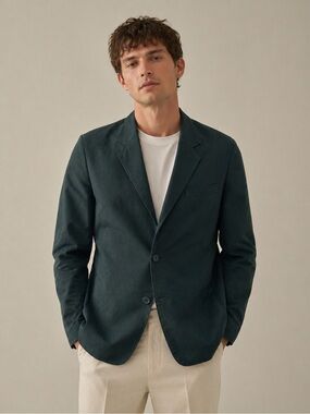 Uniqlo Men's Dark Teal Single-Breasted Blazer M